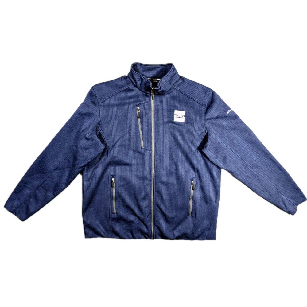 Eddie Bauer Jacket 2XL Blue Full Zip Stretch Poly Spandex Men BUNZL Company